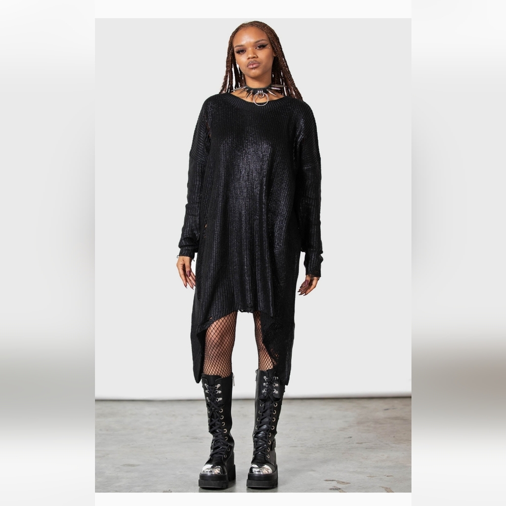 Killstar DARKAR Foil Sweater Dress XXL NWT